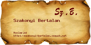 Szakonyi Bertalan névjegykártya